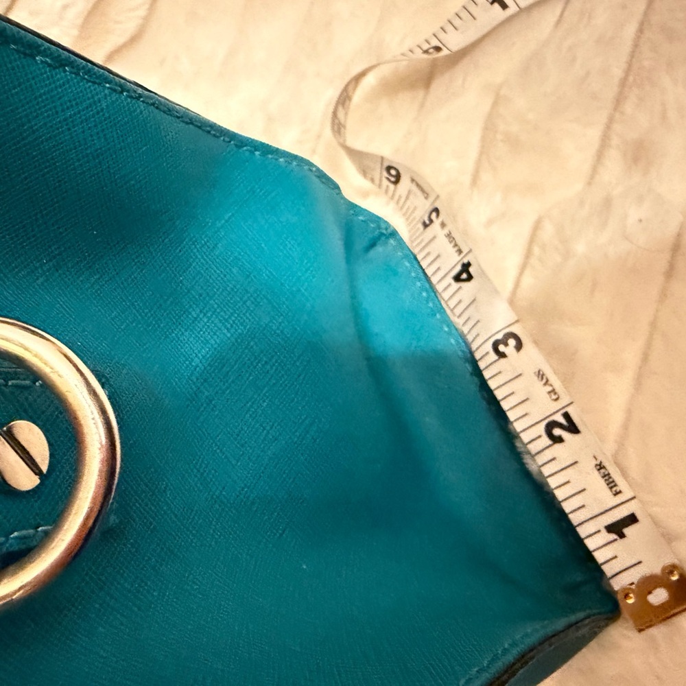 Michael Kors Turquoise Saffiano leather Hamilton tote bag .Gold Hardware - Picture 11 of 11